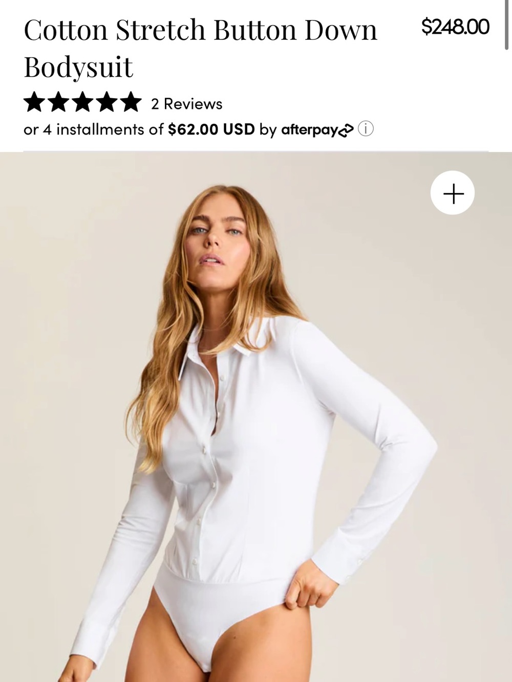 Commando White Cotton Stretch Button-Down Bodysuit